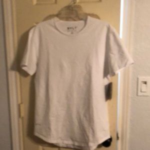 BYLT BNWT white tee drop cut s/s sz Medium mens NEW WITH TAGS